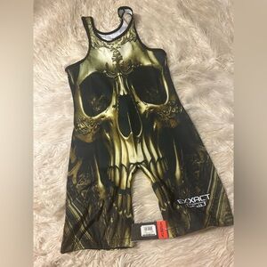 EXXACT Gold Skull Wrestling Singlet